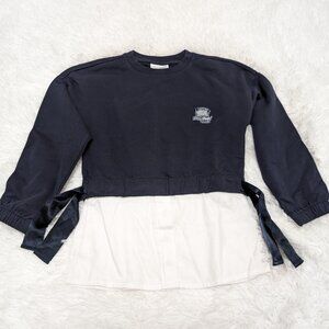 Coccodrilla Girls Navy Blue Crew Neck Loopknit Long Sleeve Sweatshirt  NWOT